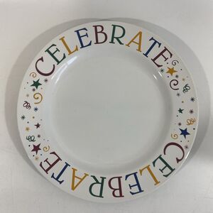Vintage Pampered Chef Celebrate 11” Birthday Event Dinner Plate Red Yellow Blue